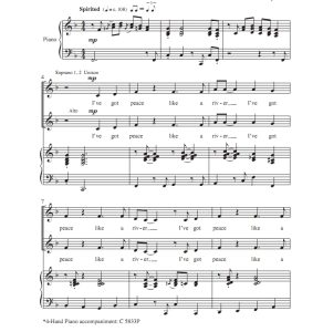 商品为SSA 三声部合唱线谱 平静如河 雷尼版 童声女声合唱+钢琴谱 有试听-云音圈