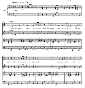 商品为声乐二重奏谱 平静如河 雷尼版 声乐二重奏+钢琴谱 有试听-云音圈