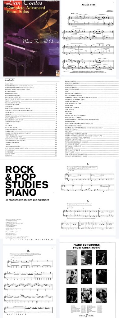 初级用摇滚流行练习曲+中高级好听流行曲集 适合儿童成人教学用或即兴伴奏