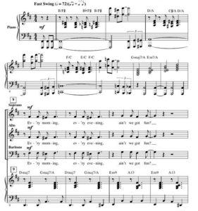 商品为SAB 三声部合唱线谱 我们不是很开心吗 爱默生版 混声爵士合唱谱 有试听-云音圈