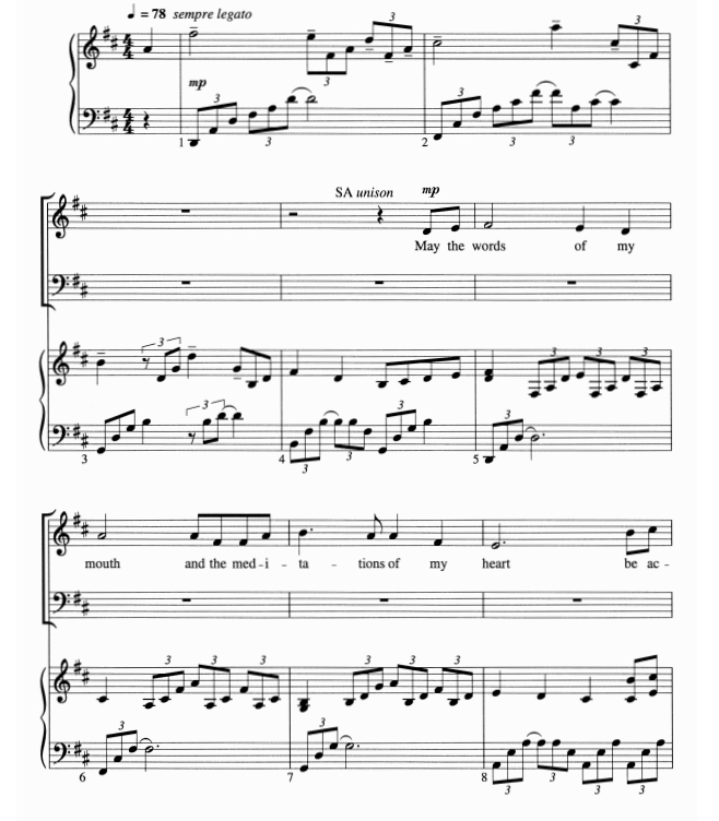 商品为SATB 四声部合唱线谱 我内心的沉思 哈根伯格版 混声合唱+钢琴谱 有试听