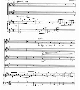 商品为SATB 四声部合唱线谱 我的真心献给你 哈根伯格版 混声合唱+钢琴谱 有试听-云音圈