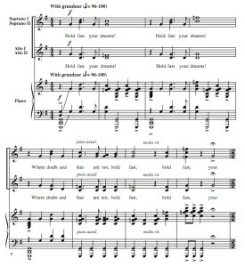 商品为SSAA 四声部合唱线谱 握紧你的梦 吉尔平版 童声女声合唱谱 有试听-云音圈