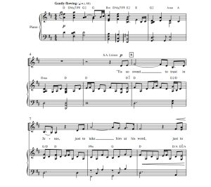 商品为SATB 四声部合唱线谱 更多地信任他  麦克唐纳版 混声合唱+钢琴谱 有试听-云音圈