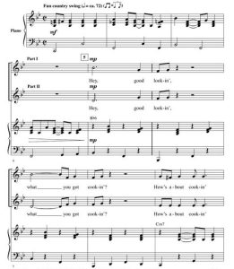 商品为SA 二声部合唱线谱 汉克.威廉姆斯 Hey, Good Lookin' 吉尔平版  童声女声爵士合唱谱 有试听-云音圈