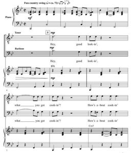 商品为TB 二声部合唱线谱 汉克.威廉姆斯 Hey, Good Lookin' 吉尔平版 男声爵士合唱谱 有试听-云音圈