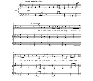 商品为SATB 四声部合唱线谱 河中的祈祷 麦克唐纳版  混声合唱谱 有试听-云音圈