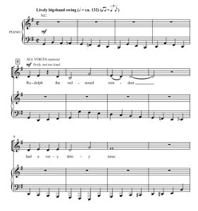 商品为SA 二声部合唱线谱 红鼻子驯鹿鲁道夫 比林斯利版  童声女声爵士合唱谱 有试听-云音圈