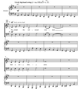 商品为SAB 三声部合唱线谱 红鼻子驯鹿鲁道夫 比林斯利版 混声爵士合唱谱 有试听-云音圈