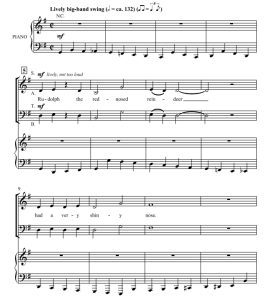 商品为SATB 四声部合唱线谱 红鼻子驯鹿鲁道夫 比林斯利版 混声爵士合唱谱 有试听-云音圈