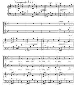 商品为SATB 四声部合唱线谱 马槽圣婴 伊詹姆斯版 混声合唱+钢琴谱 有试听-云音圈