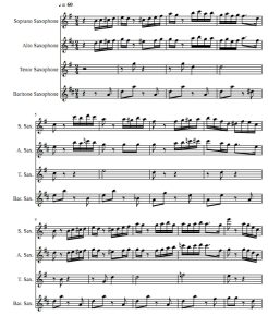 一步之遥 萨克斯四重奏 总谱+分谱 有试听-云音圈