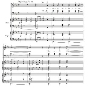 商品为SATB 四声部合唱线谱 万代之神 德雷南版 四声部混声合唱谱+钢琴+管风琴 有试听-云音圈