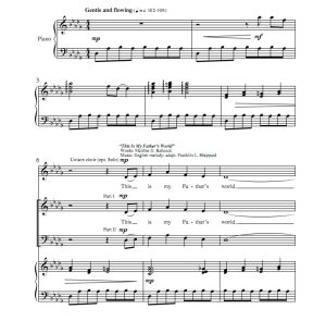 商品为二声部合唱线谱 他拥有整个世界 雷尼版 混声合唱谱 有试听-云音圈