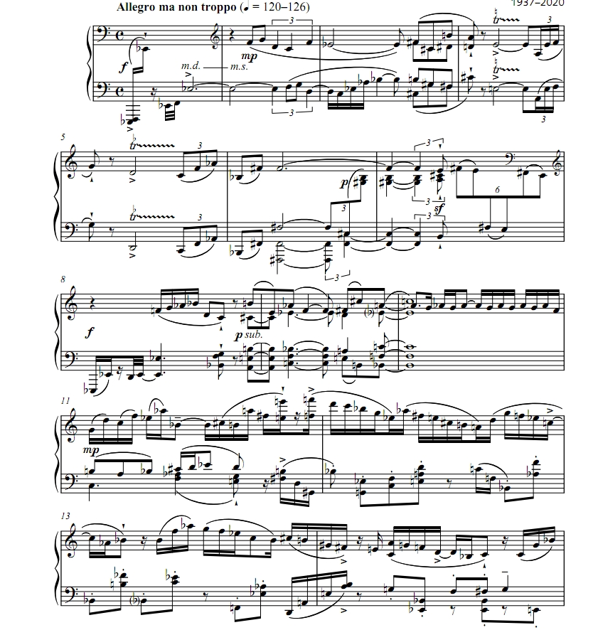 卡普斯汀 第五首奏鸣曲 朔特原版 钢琴独奏