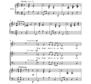商品为SATB 四声部合唱线谱 叮咚！快乐地在高处 雷尼版 混声合唱谱 有试听-云音圈