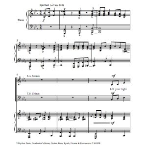 商品为SATB 四声部合唱线谱 让你的光芒闪耀  麦克唐纳版 混声合唱谱 有试听-云音圈