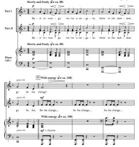 商品为SA 二声部合唱线谱 Be the Change 法内尔版 童声女声合唱谱 有试听-云音圈