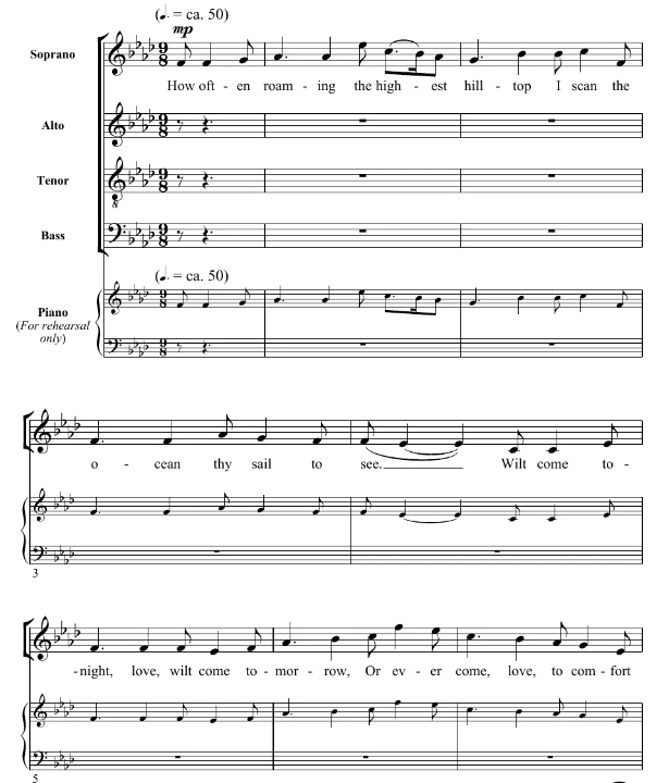 商品为SATB 四声部合唱线谱 Gaelic Song of the Boatman 劳森版 阿卡贝拉 混声无伴奏合唱谱 有试听