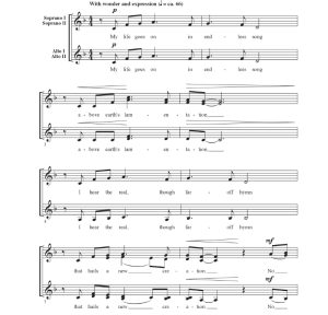 商品为SSAA 四声部合唱线谱 How Can I Keep from Singing 罗宾逊版 阿卡贝拉 童声女声无伴奏合唱谱 有试听-云音圈