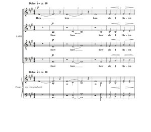 商品为SATB 四声部合唱线谱 How Do I Listen 哈里森版 混声合唱谱 有试听-云音圈