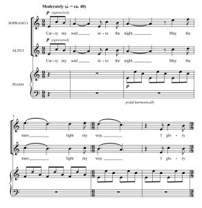 商品为SSAA 四声部合唱线谱 In Noctem 贝克版 童声女声合唱谱 有试听-云音圈