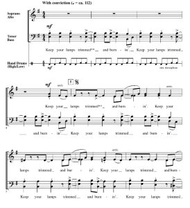 商品为SATB 四声部合唱线谱 Keep Your Lamps Trimmed and Burning 科比肖版 阿卡贝拉  混声无伴奏合唱谱 有试听-云音圈