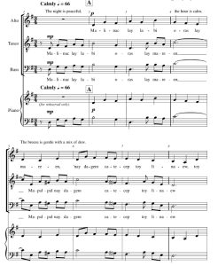 商品为SATB 四声部合唱线谱 Malinak Lay Labi 乔伊版 阿卡贝拉 混声无伴奏合唱谱 有试听-云音圈