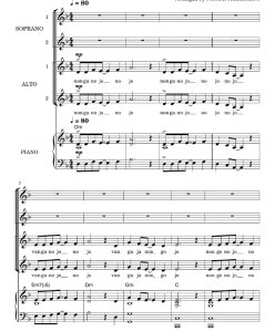 商品为SSAA 四声部合唱线谱 Mu Vaibmu Vadjol Doppe 童声女声合唱谱 有试听-云音圈