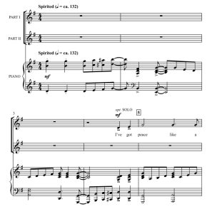 商品为SA 二声部合唱线谱 Peace Like a River 约翰逊版  童声女声合唱谱 有试听-云音圈