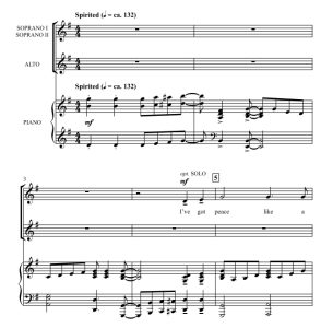 商品为SSA 三声部合唱线谱 Peace Like a River 约翰逊版 童声女声合唱谱 有试听-云音圈