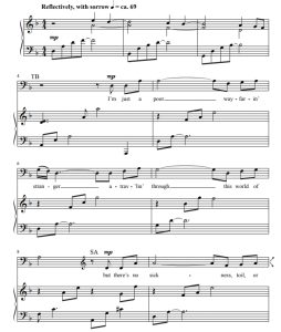 商品为SATB 四声部合唱线谱 Poor Wayfaring Stranger 约翰逊版  混声合唱谱 有试听-云音圈