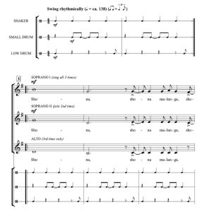 商品为SSA 三声部合唱线谱 Shona Malanga 考特尼版 阿卡贝拉 童声女声合唱谱 有试听-云音圈