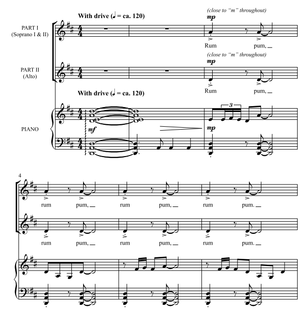 商品为SA 二声部合唱线谱 The Little Drummer Boy 布莱恩版 童声女声合唱谱 有试听