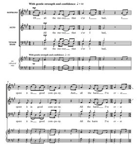 商品为SATB 四声部合唱线谱 The Parting Glass 奎特尔版 阿卡贝拉 混声无伴奏合唱谱 有试听-云音圈