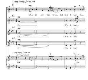 商品为SSAA 四声部合唱线谱 The Parting Glass 帕格尔 阿卡贝拉 童声女声无伴奏合唱谱 有试听-云音圈