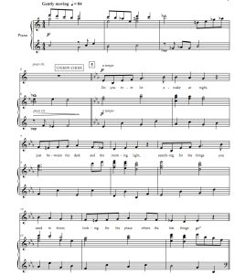 商品为齐声合唱线谱 The Place Where Lost Things Go 赫夫版 齐声合唱谱 有试听-云音圈