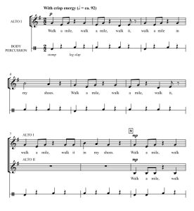 商品为SSAA 四声部合唱线谱 Walk a Mile in My Shoes 吉尔平版 阿卡贝拉 无伴奏童声女声合唱谱 有试听-云音圈