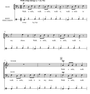 商品为SSATB 五声部合唱线谱 Walk a Mile in My Shoes 吉尔平版 阿卡贝拉 混声无伴奏合唱谱 有试听-云音圈