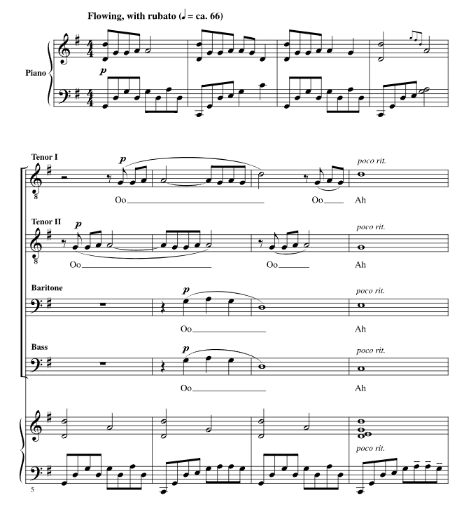 商品为TTBB 四声部合唱线谱 When Music Sounds 约翰逊版 男声合唱谱 有试听
