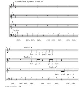 商品为SATB 四声部合唱线谱 Zum Gali Gali 吉尔平版 混声合唱谱 有试听-云音圈