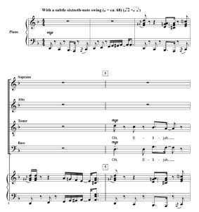 商品为SATB 四声部合唱线谱 以利亚赞歌 Elijah Rock 迪尔沃思版 混声合唱谱 有试听-云音圈