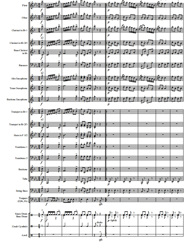 铁匠波尔卡 FEUERFEST POLKA Op.269 3级 交响管乐 总谱+分谱 有试听