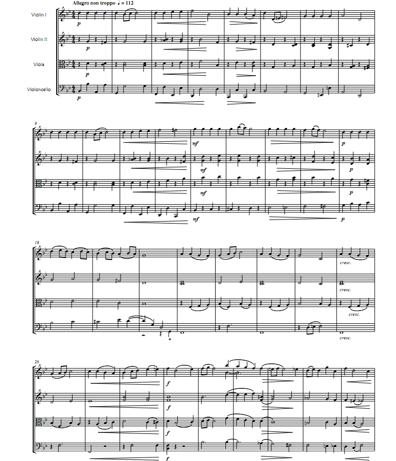 ChansonTriste 弦乐四重奏 总谱+分谱 有试听