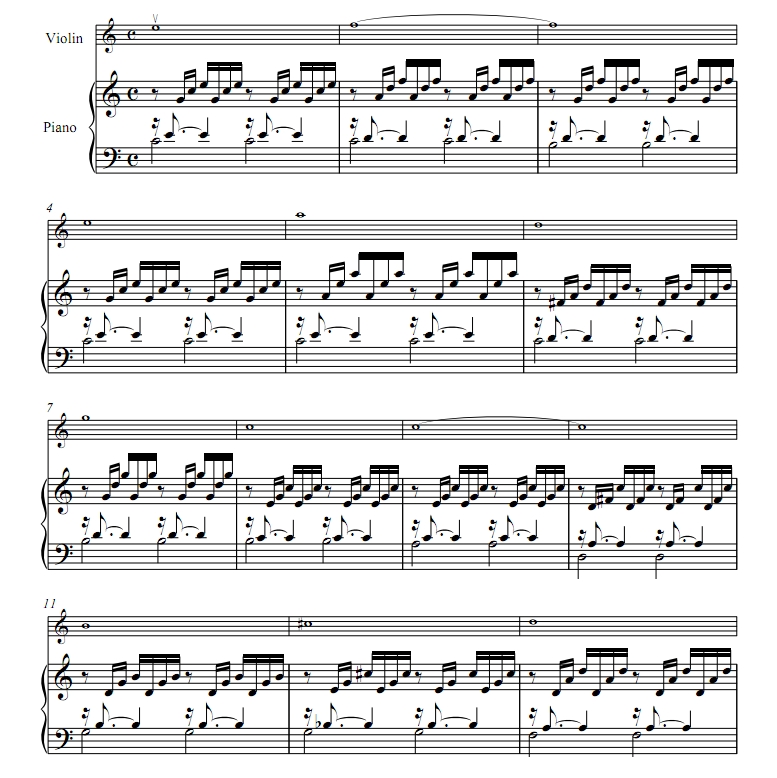 C大调前奏曲 bwv846 小提琴钢琴 总谱+分谱