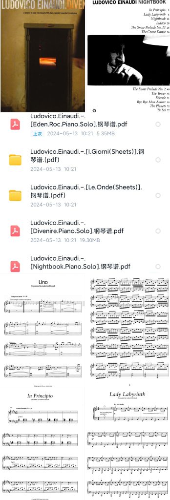 鲁叔--鲁多维科·艾奥迪（Ludovico Einaudi）的钢琴谱合集书