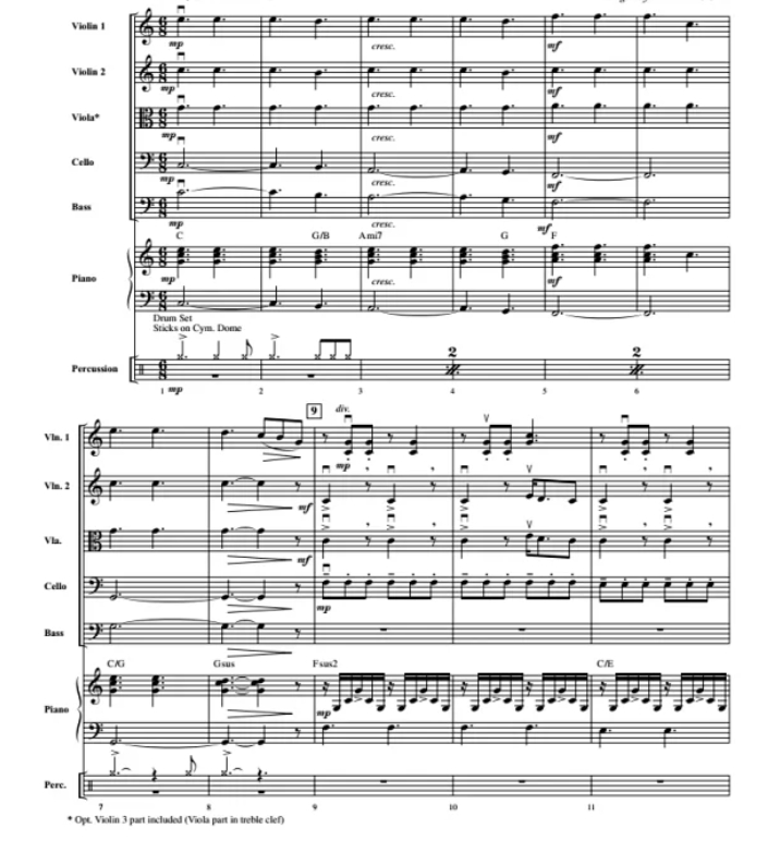 暮光之城4 A Thousand Years 中级 交响弦乐合奏总谱+分谱 G3-4级 有试听