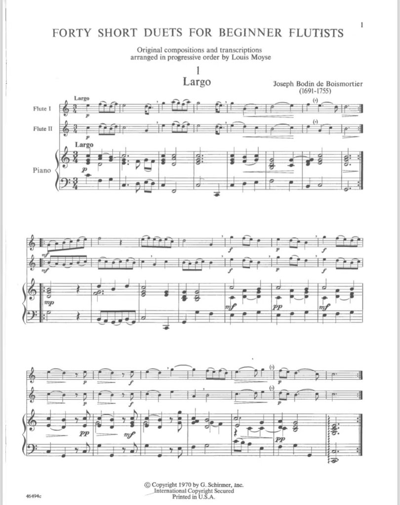 图片[2]-路易斯·莫伊斯 40首长笛初级二重奏曲集 Forty Short Duets for Flutist