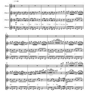 千本樱 Senbonzakura 中级 长笛四重奏 总谱+分谱 有试听-云音圈