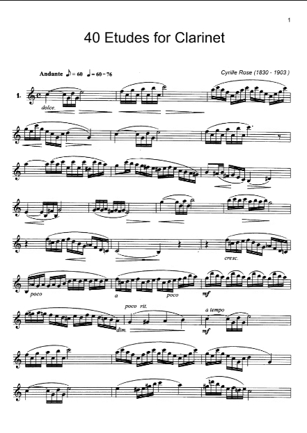 图片[3]-罗塞32首单簧管练习曲+40首单簧管练习曲 共2本  适合单簧管初学者和进阶练习